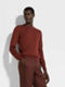 Brick Red Mélange Cashseta Crewneck Product detail photo #2