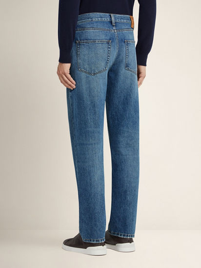 Blue Stone-washed Cotton Roccia Jeans FW25 33688983 | Zegna DK