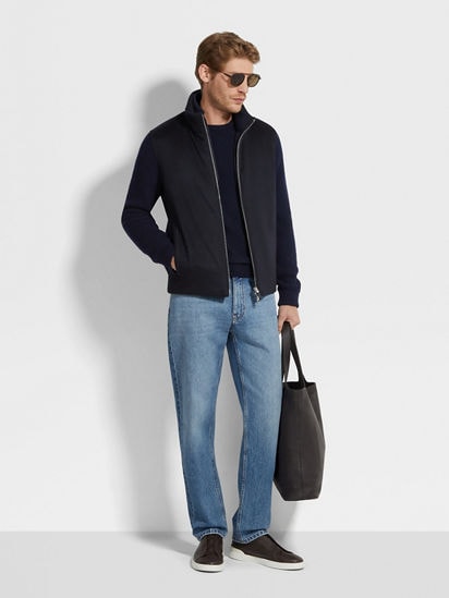 ブルー ストーンウォッシュ コットン Rocciaジーンズ FW25 ブルー ストーンウォッシュ コットン Rocciaジーンズ FW25