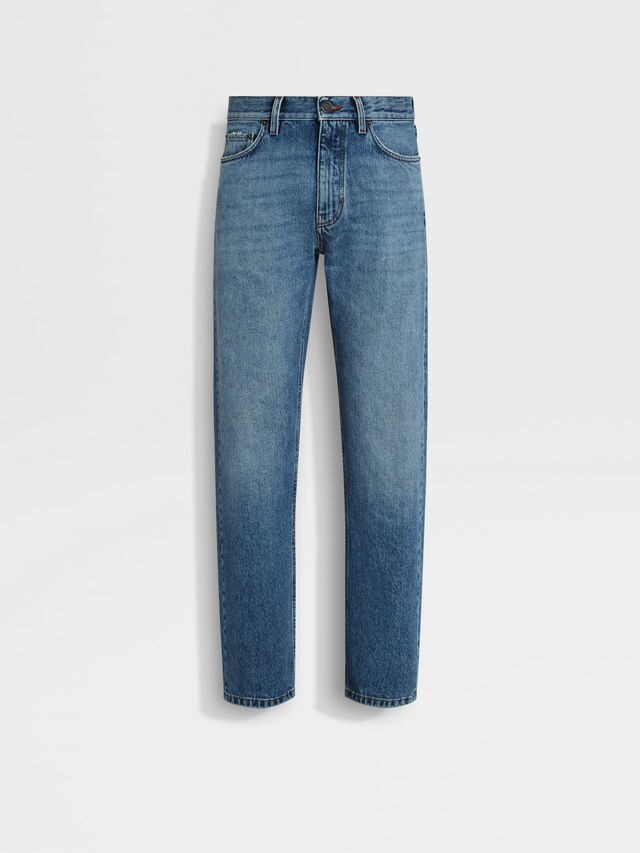 Blue Stone-washed Cotton Roccia Jeans Main product photo