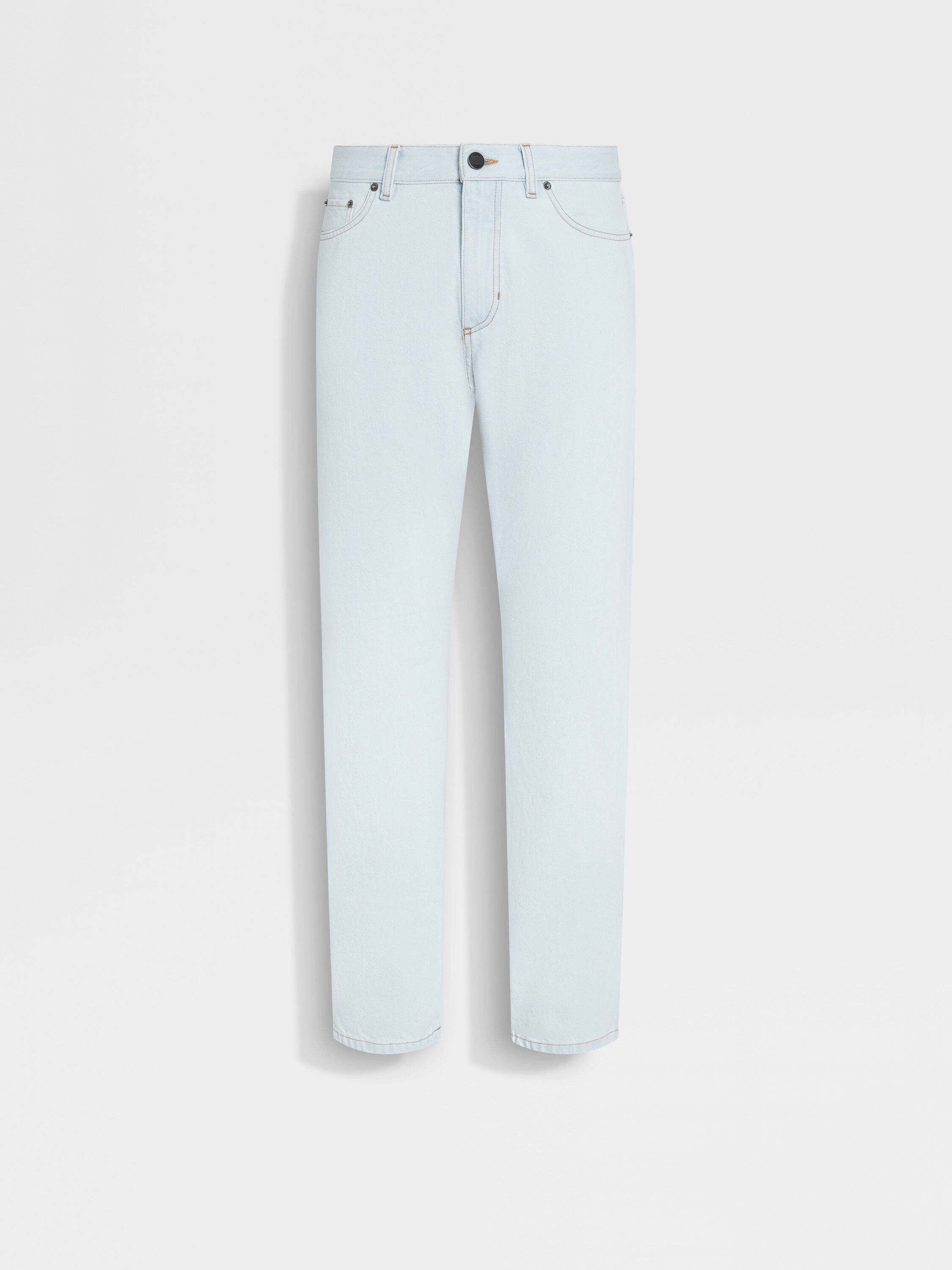 Light Blue Bleached Cotton Roccia Jeans Product detail photo #1