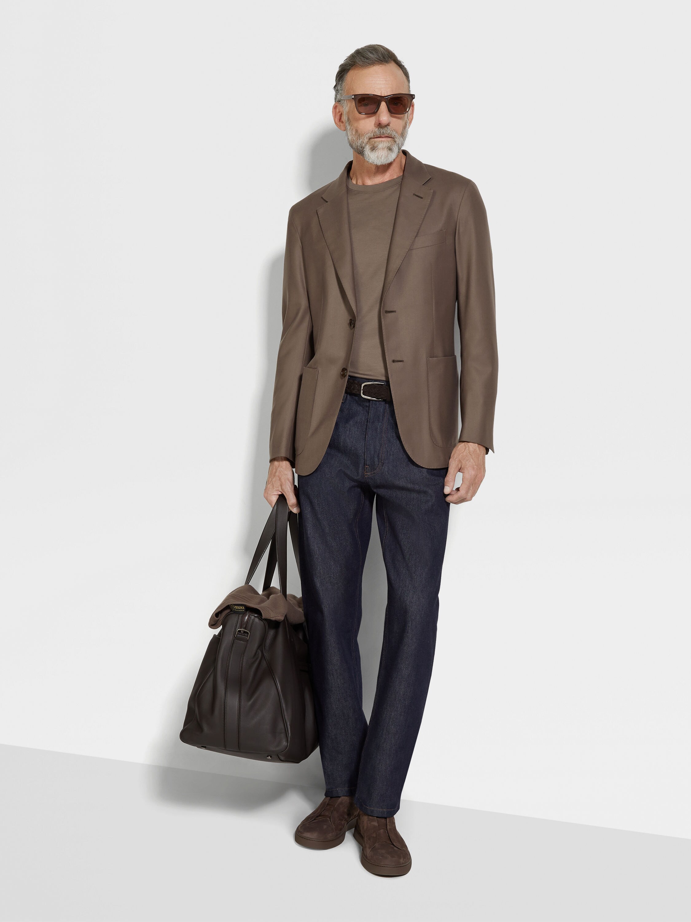 Dark Blue Rinse-washed Cotton and Silk Roccia Jeans Product detail photo #2