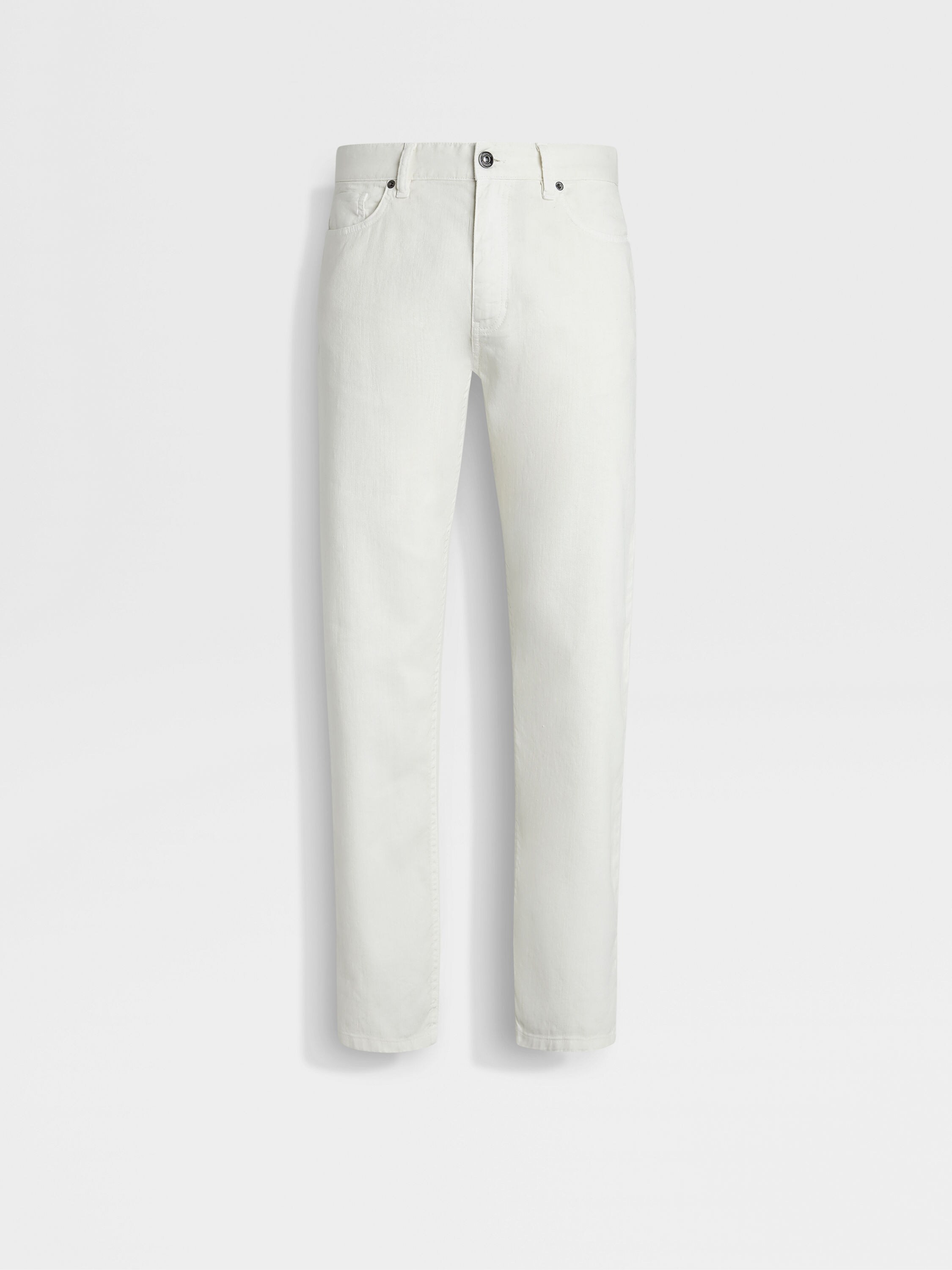 화이트 스트레치 리넨/코튼 Roccia 진 제품 상세 사진 #1