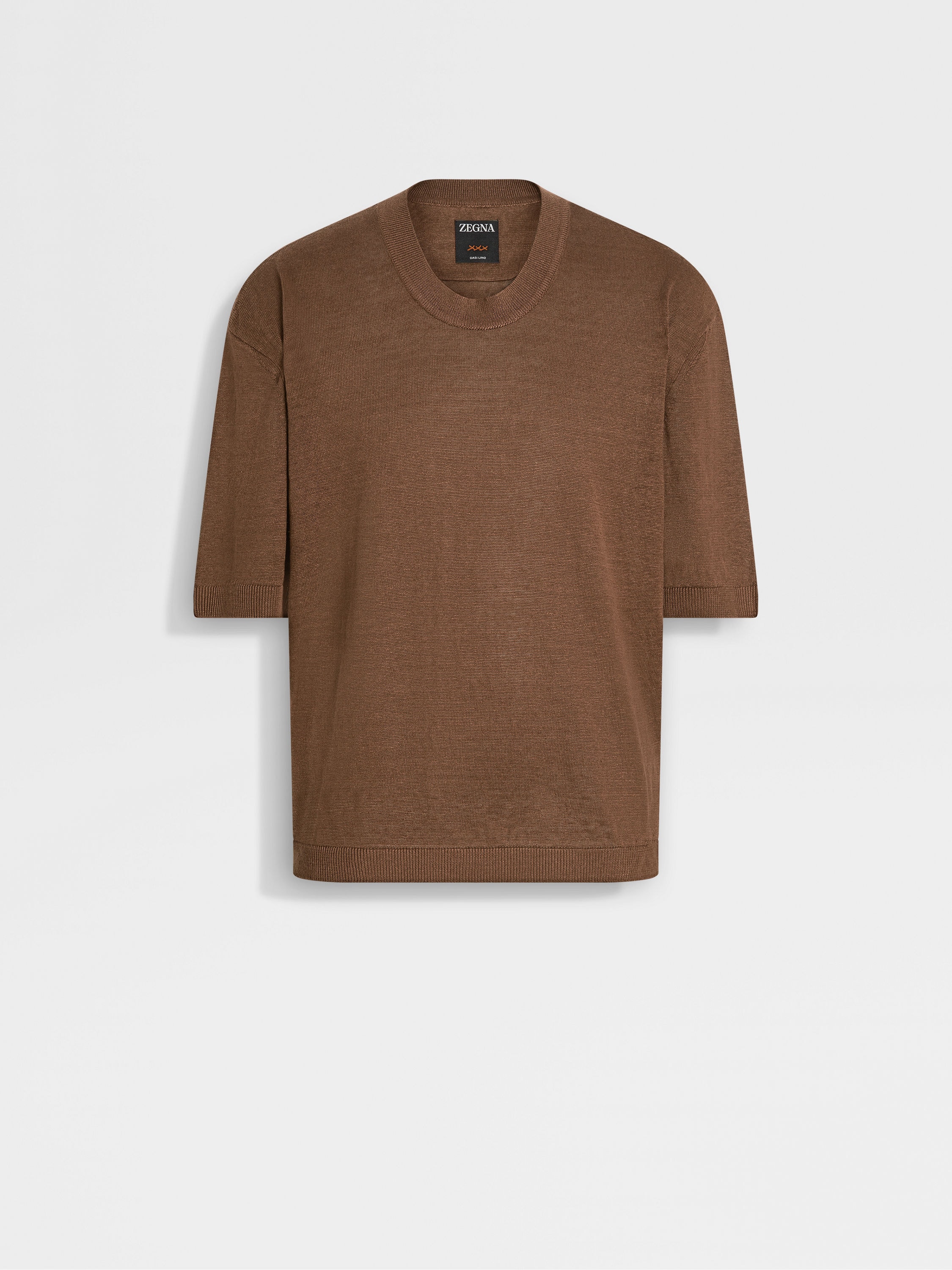Dark Taupe Oasi Lino T-shirt Main product photo