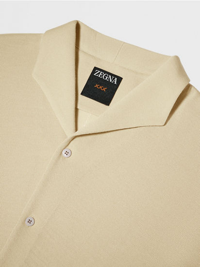 Light Beige Wool Blend Polo Shirt SS25 35018742 | Zegna ROW