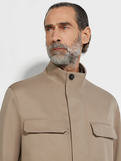 ジャケット・アウター Cotton Twill Padding No-Collar Mods Coat 別注 STRETCHED HYBRID NO COLLAR JACKET(0 BLACK): White