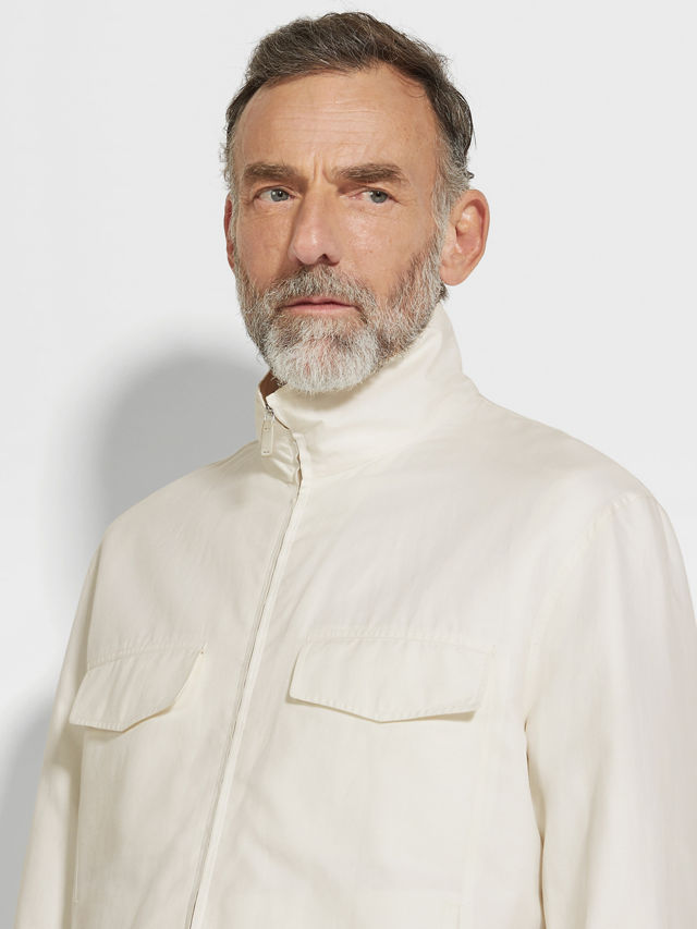 Crossover Cotton Linen and Silk Overshirt Product detail photo #2