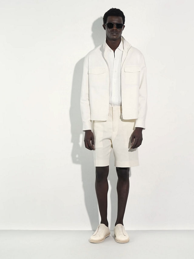 Crossover Cotton Linen and Silk Overshirt