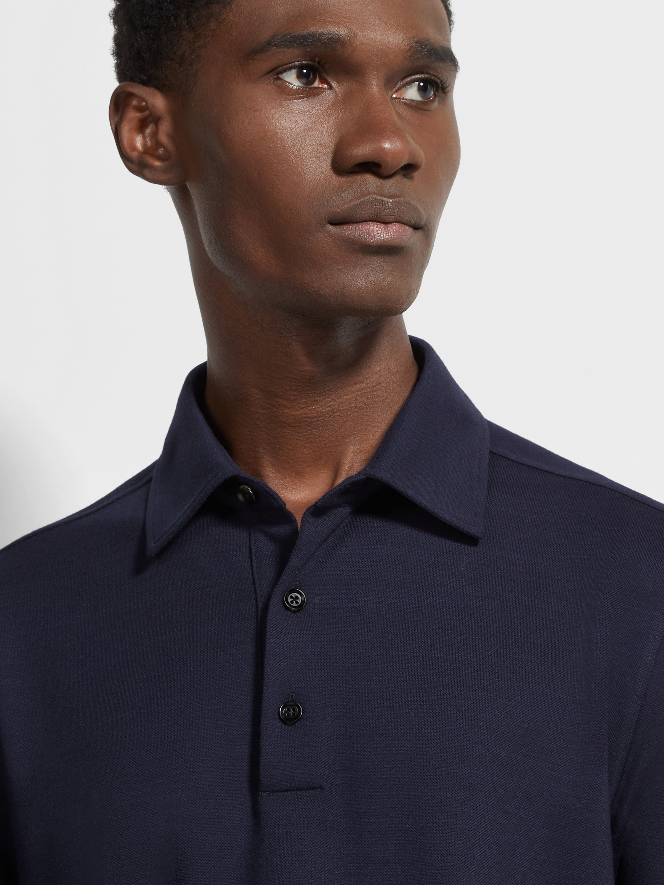 Navy Blue Vellus Aureum Polo Shirt Product detail photo #1