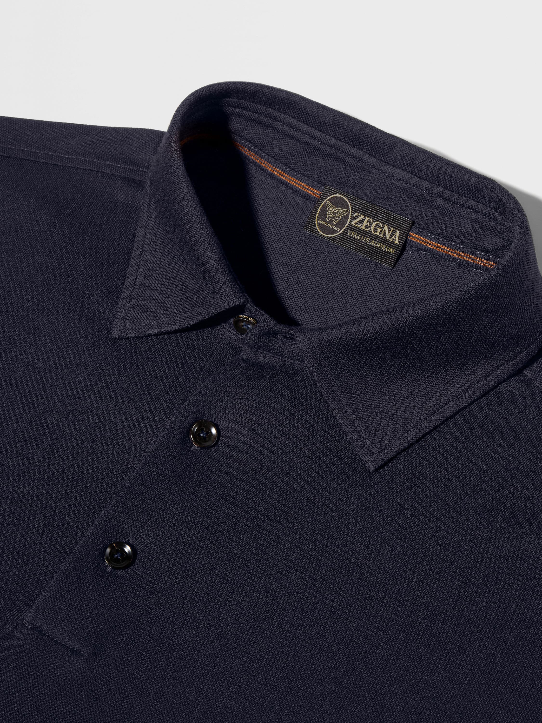 Navy Blue Vellus Aureum Polo Shirt Product detail photo #5