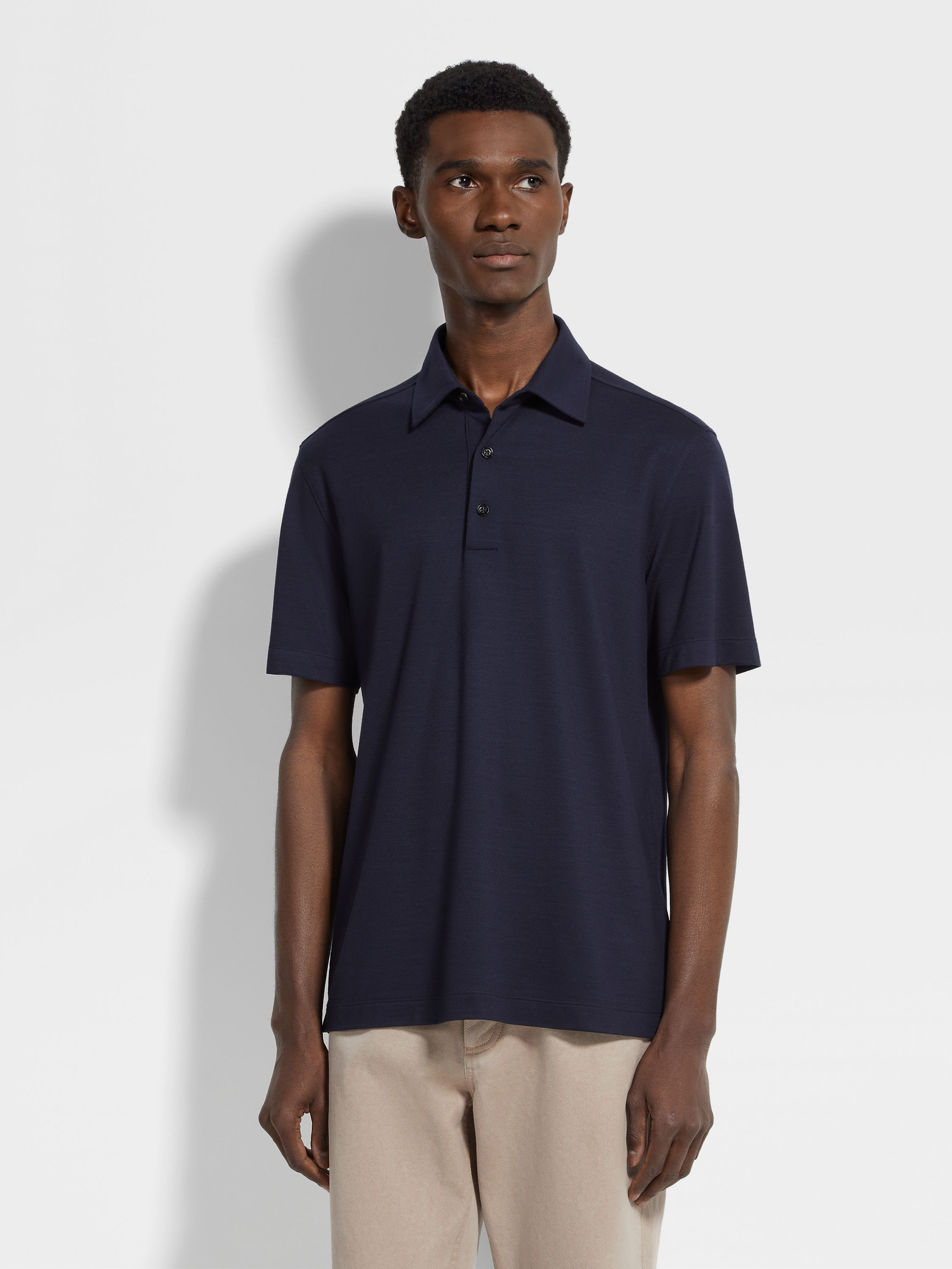 Navy Blue Vellus Aureum Polo Shirt Product detail photo #3
