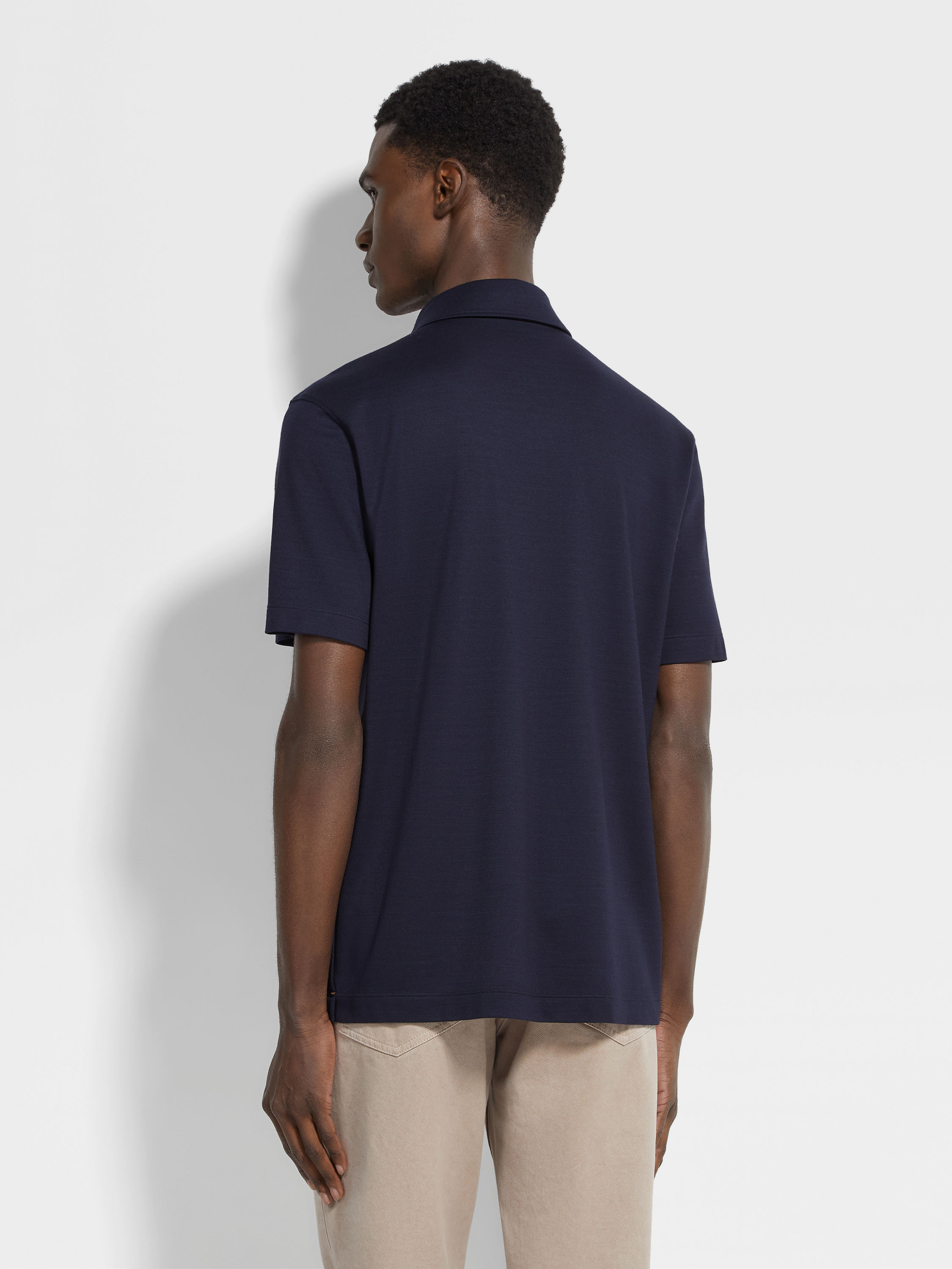 Navy Blue Vellus Aureum Polo Shirt Product detail photo #4