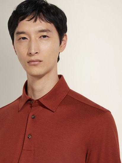 極美品 サンローランパリ ヴァカレロ期 Red Check Button up Brick Red Vellus Aureum Polo Shirt SS26 33733482 | Zegna US