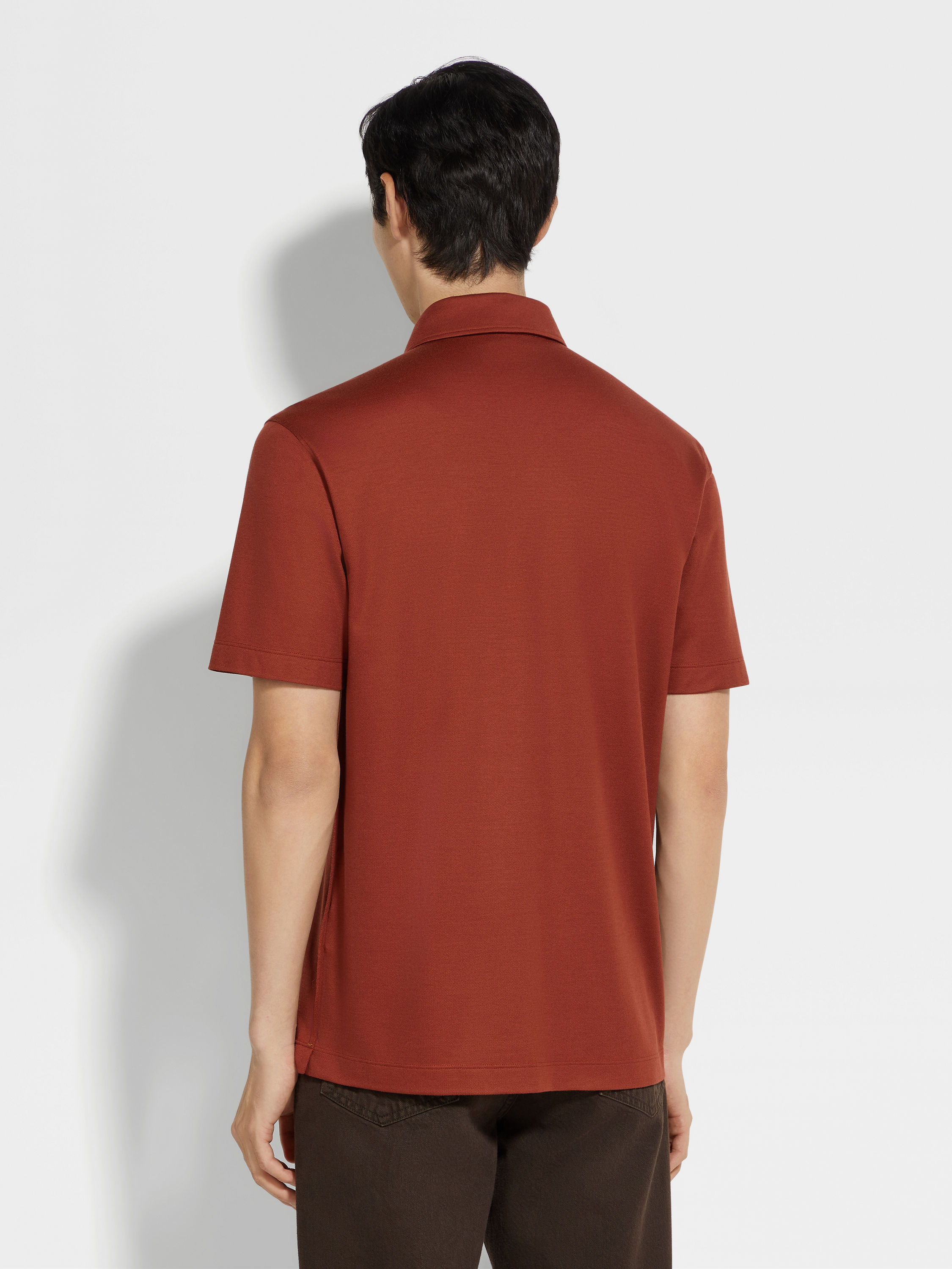 Brick Red Vellus Aureum Polo Shirt Product detail photo #4