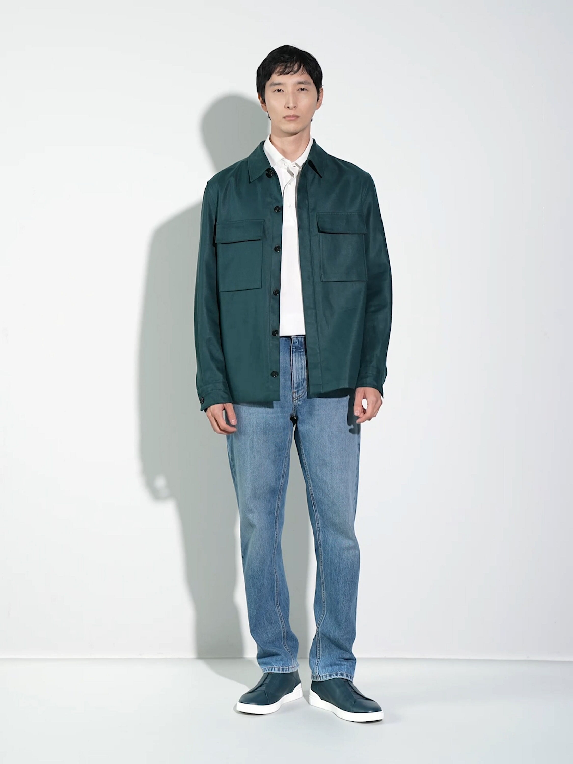 Tシャツ・カットソー ZEGNA FW25 COTTON POLO SHIRT WITH POCKET (UG392A2 G752K09) Z ZEGNA Mens Short Sleeve Pique Cotton Logo Polo Shirt