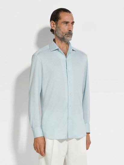 Tシャツ・カットソー ZEGNA SS25 PURE SILK SHIRT (RUFX42A9 SLF5 LIGHT) BROWN Zegna PURE SILK SHIRT (RUFX42A9SLF5) – LOZURI®