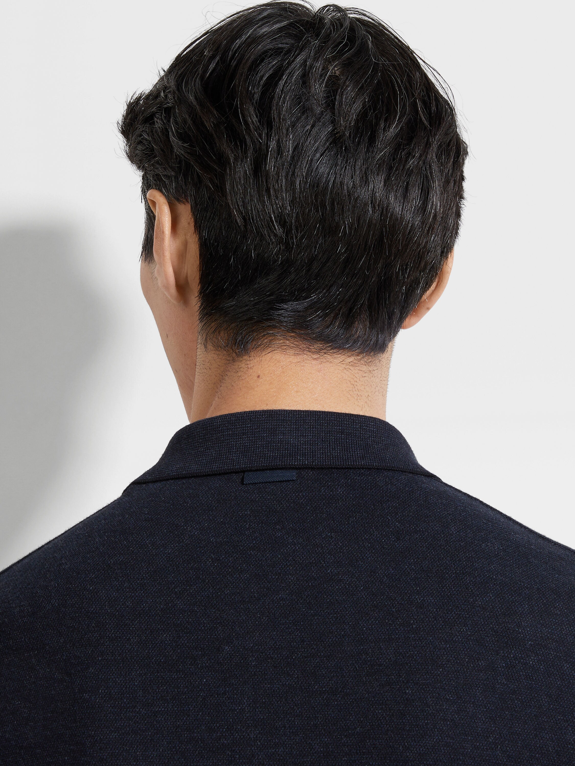 Navy Blue Cotton Polo Shirt Product detail photo #1
