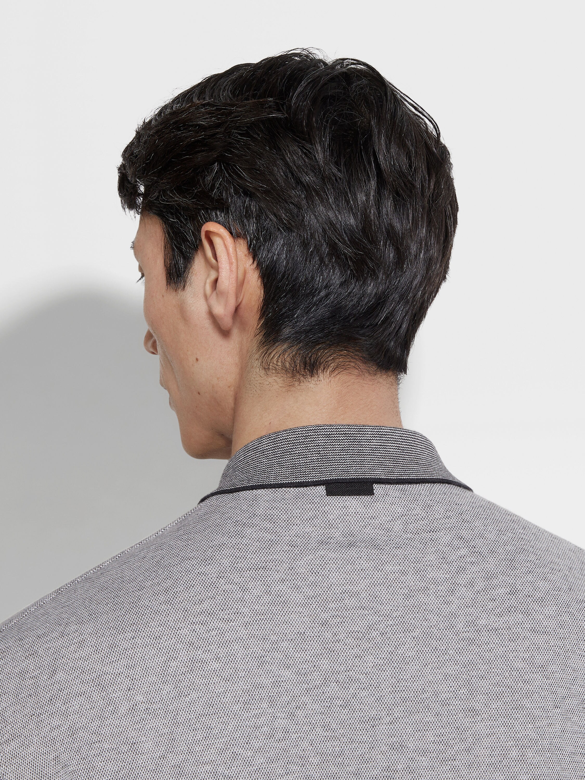 White and Black Cotton Polo Shirt Product detail photo #1