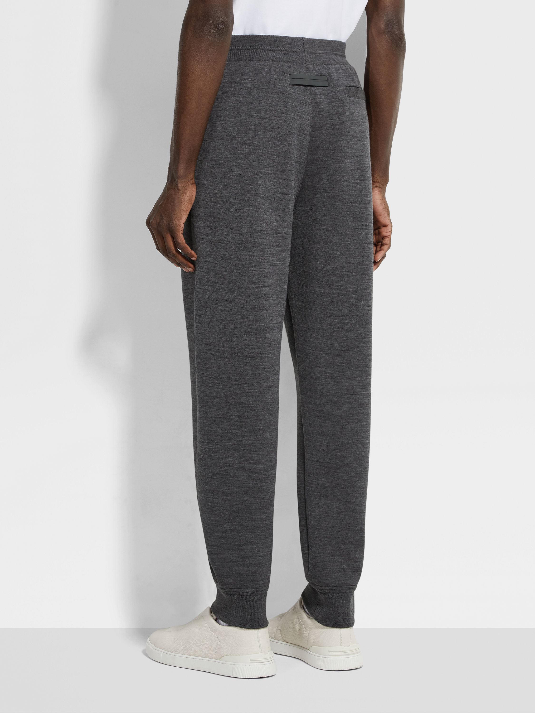 Dark Grey Mélange High Performance™ Wool Blend Joggers Product detail photo #5
