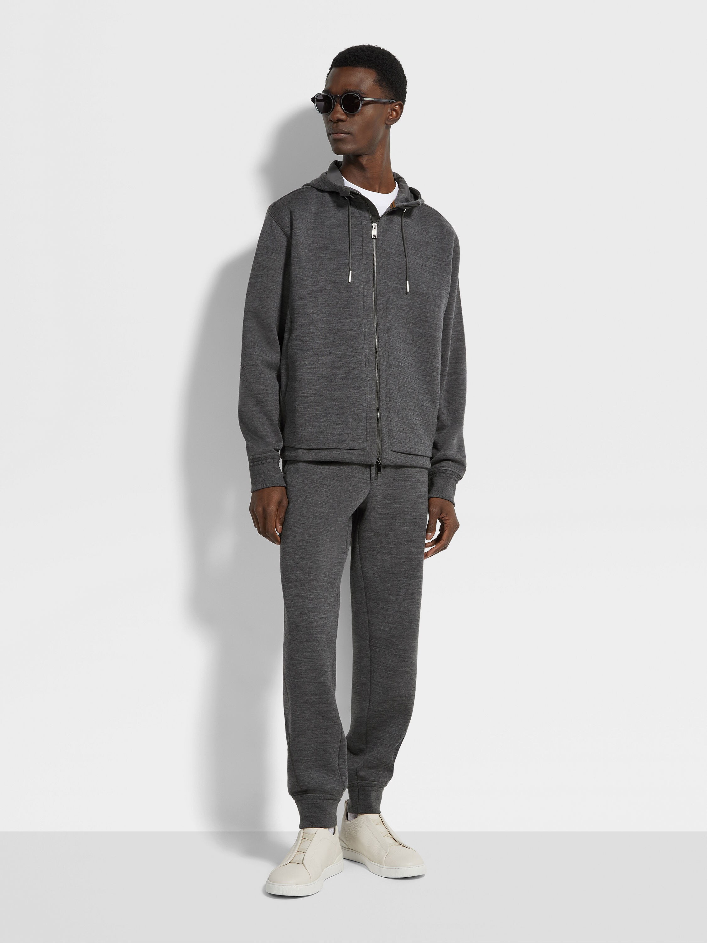 Dark Grey Mélange High Performance™ Wool Blend Joggers Product detail photo #2