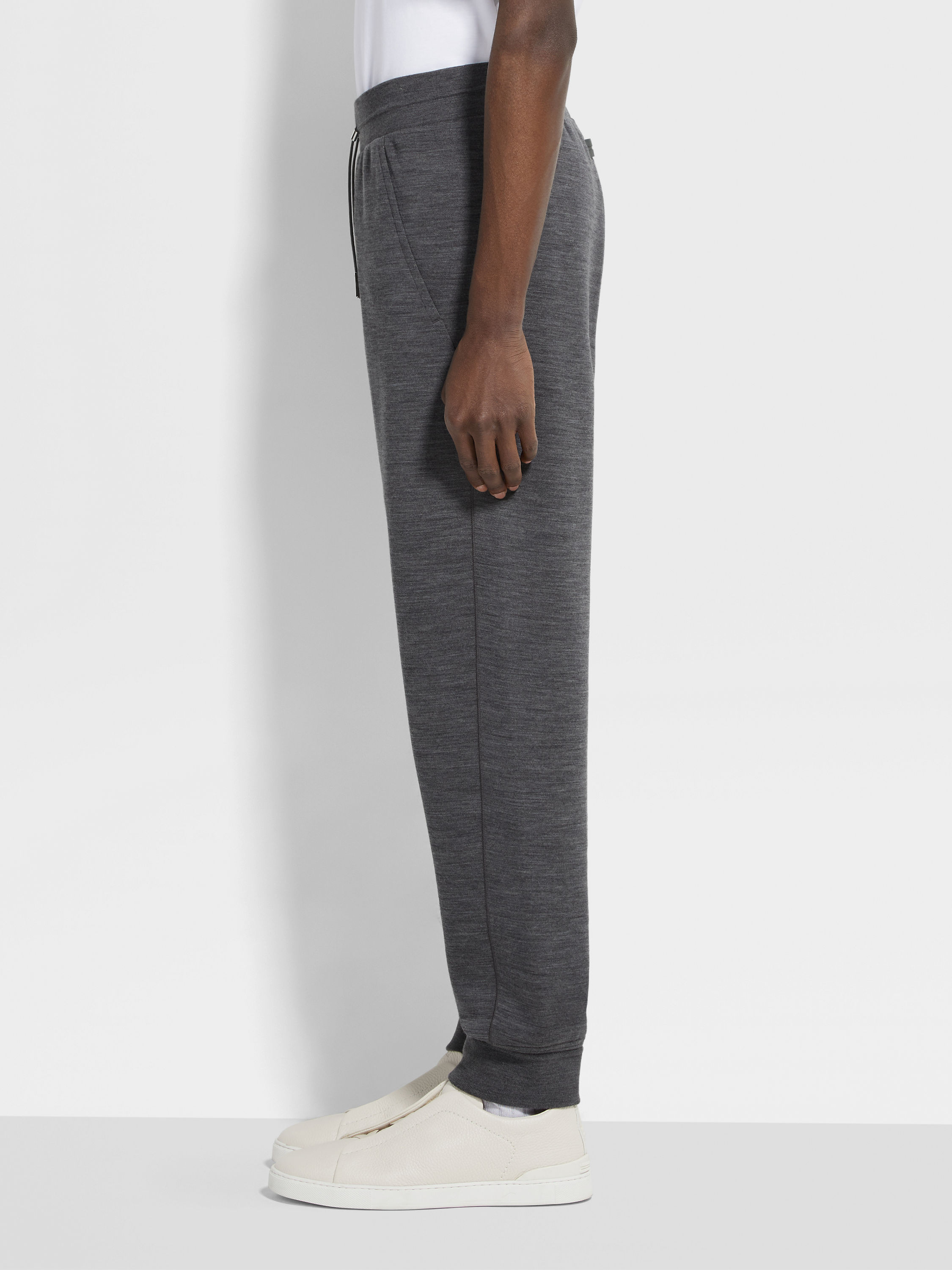 Dark Grey Mélange High Performance™ Wool Blend Joggers Product detail photo #3