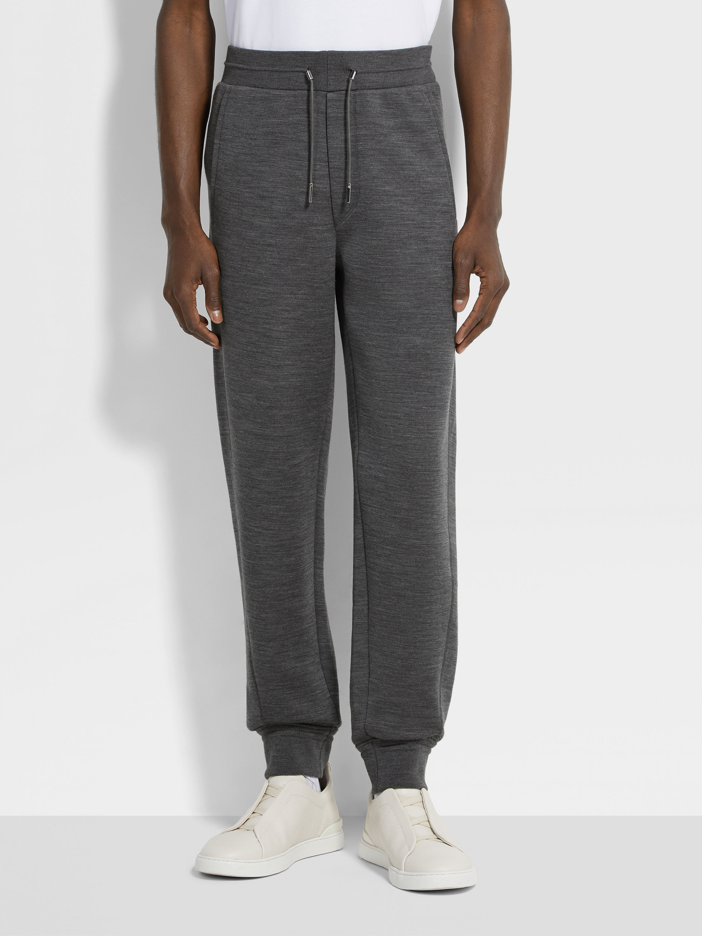 Dark Grey Mélange High Performance™ Wool Blend Joggers Product detail photo #4