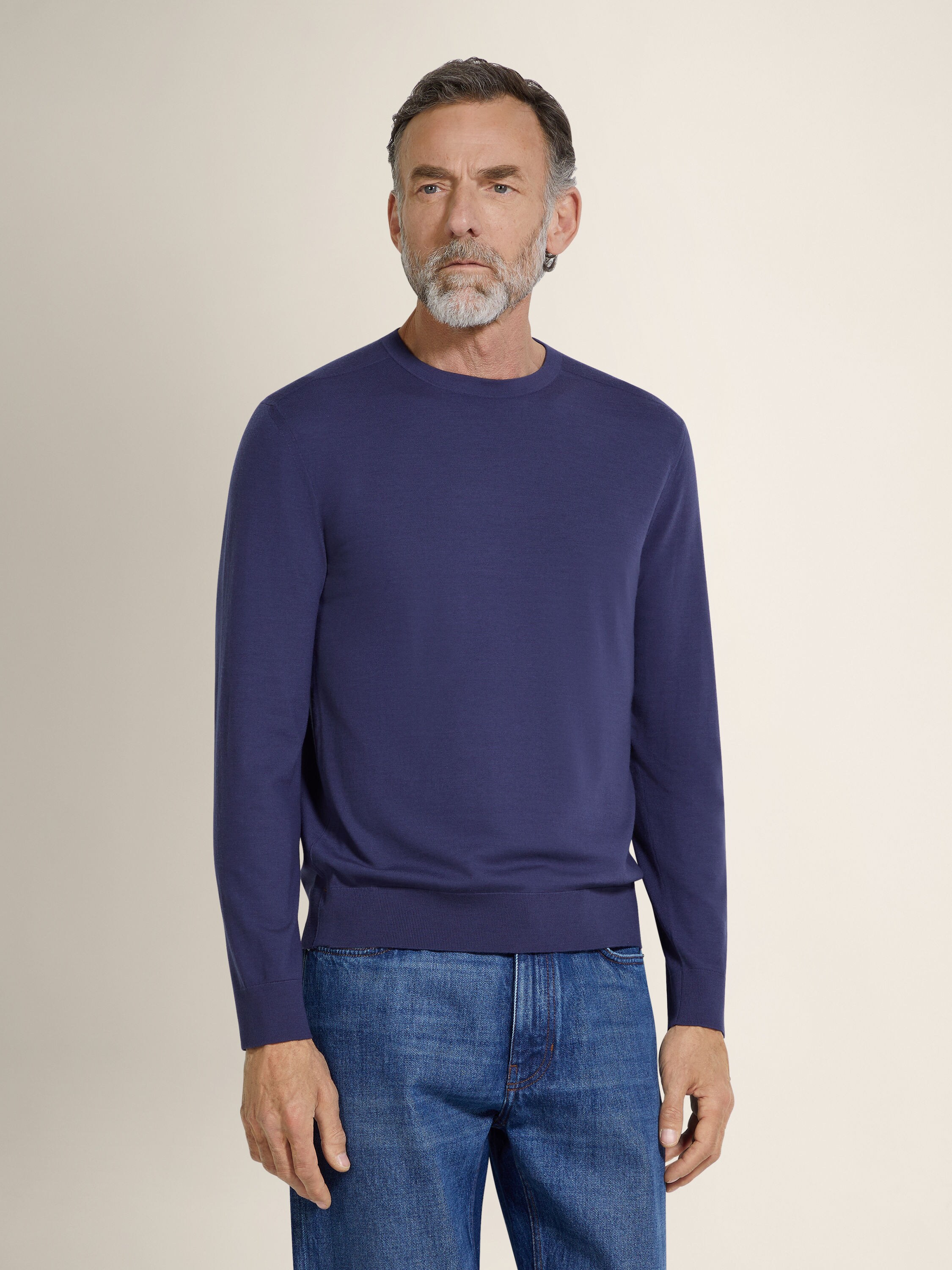 墨蓝色 Vellus Aureum 圆领针织衫 产品细节图 #3