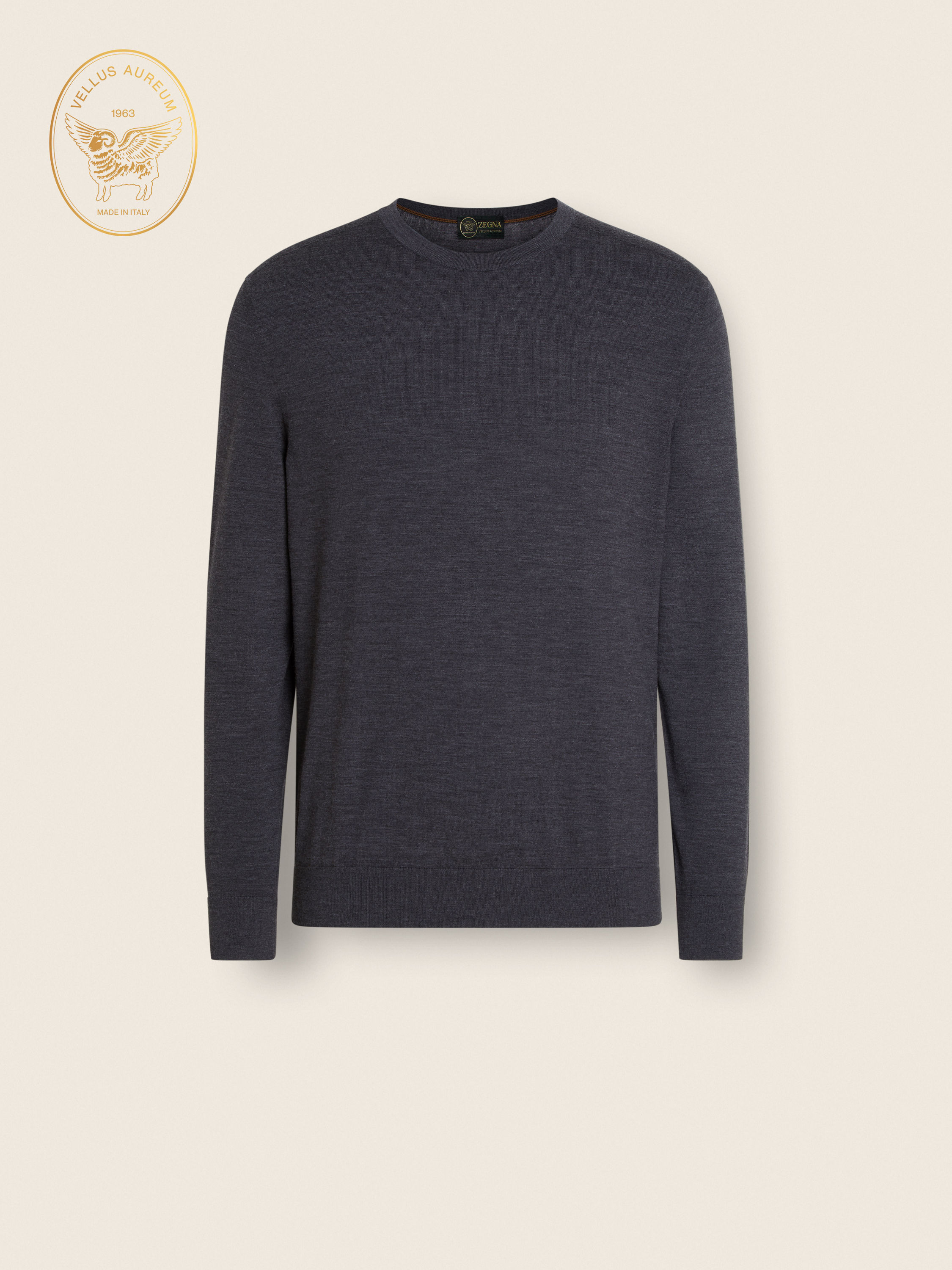 Pull Ras du Cou en Vellus Aureum Gris Foncé Photo principale du produit