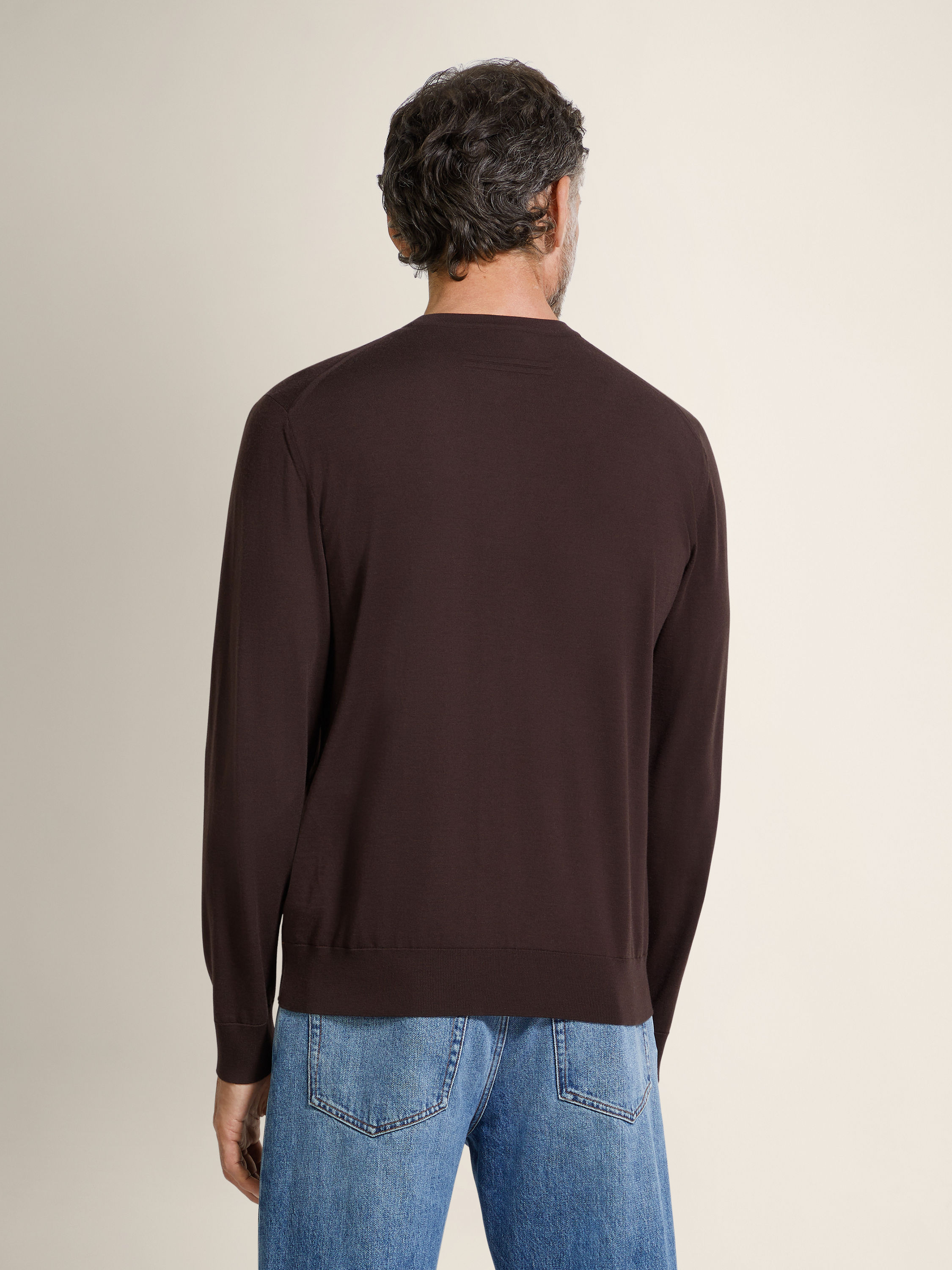 Pull Ras du Cou en Vellus Aureum Marron Foncé Photo #4 de détail du produit