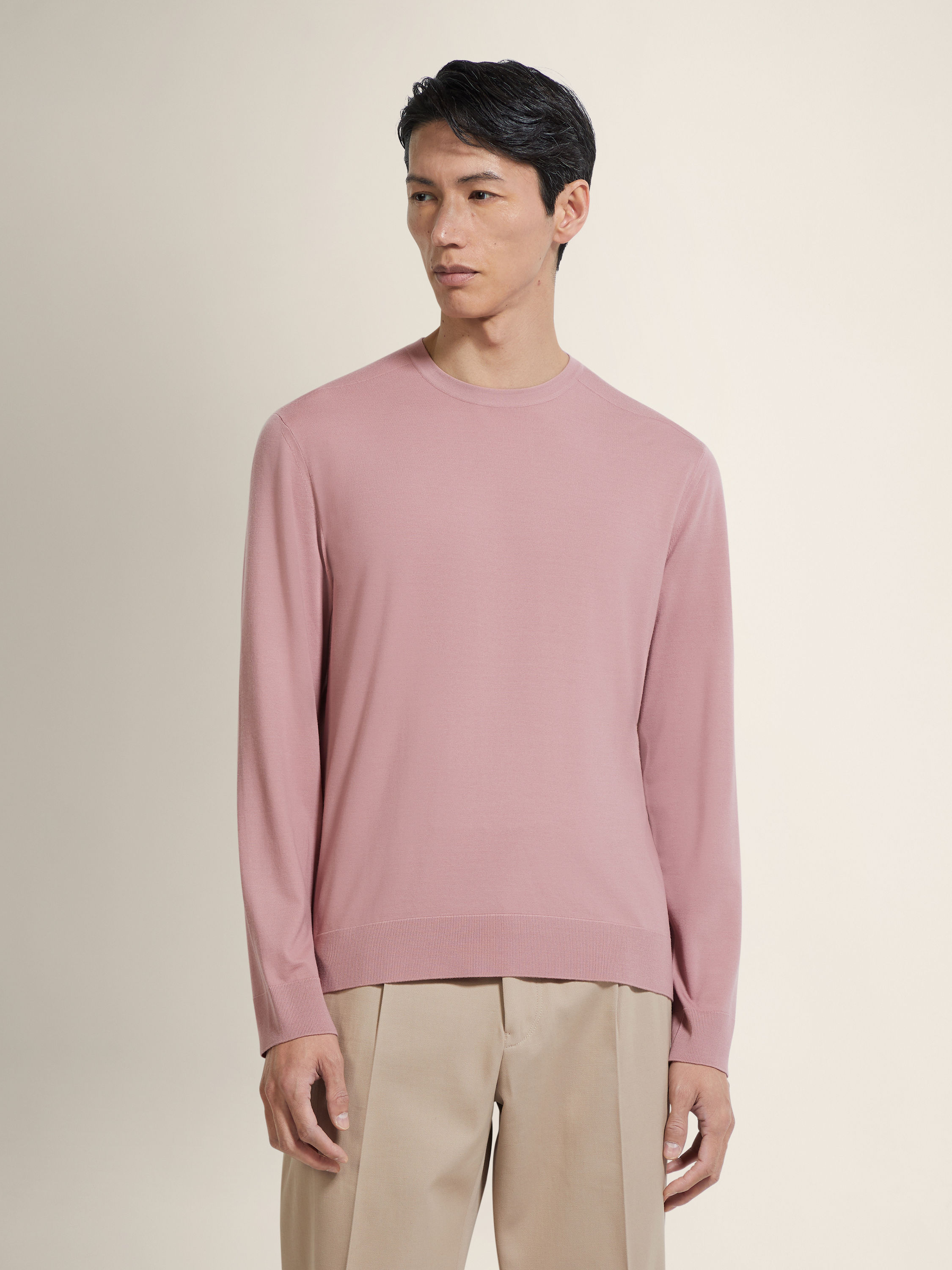 Pull Ras du Cou en Vellus Aureum Rose Clair Photo #3 de détail du produit