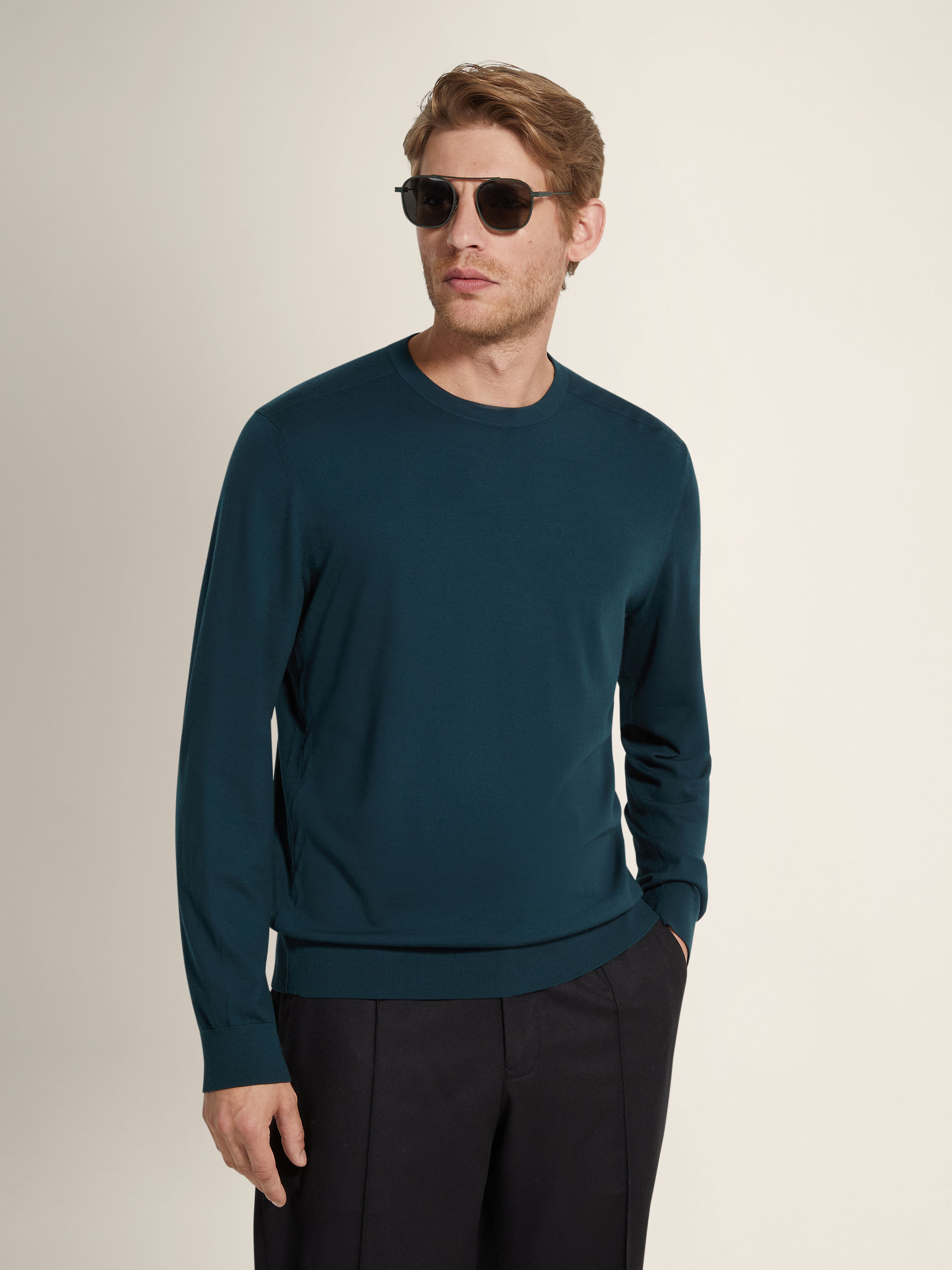 深绿色 Vellus Aureum 圆领针织衫 产品细节图 #2