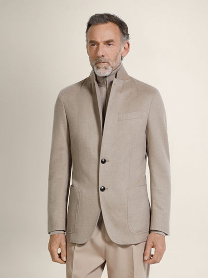 Light Taupe Oasi Cashmere Jacket FW26 35616835 | Zegna DK