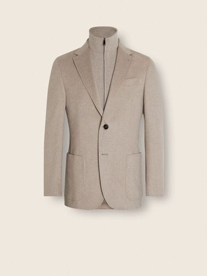 Light Taupe Oasi Cashmere Jacket FW26 35616835 | Zegna DK