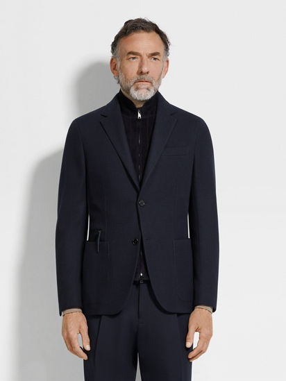 Navy Blue High Performance™ Jersey Sweater Jacket FW25 35718234