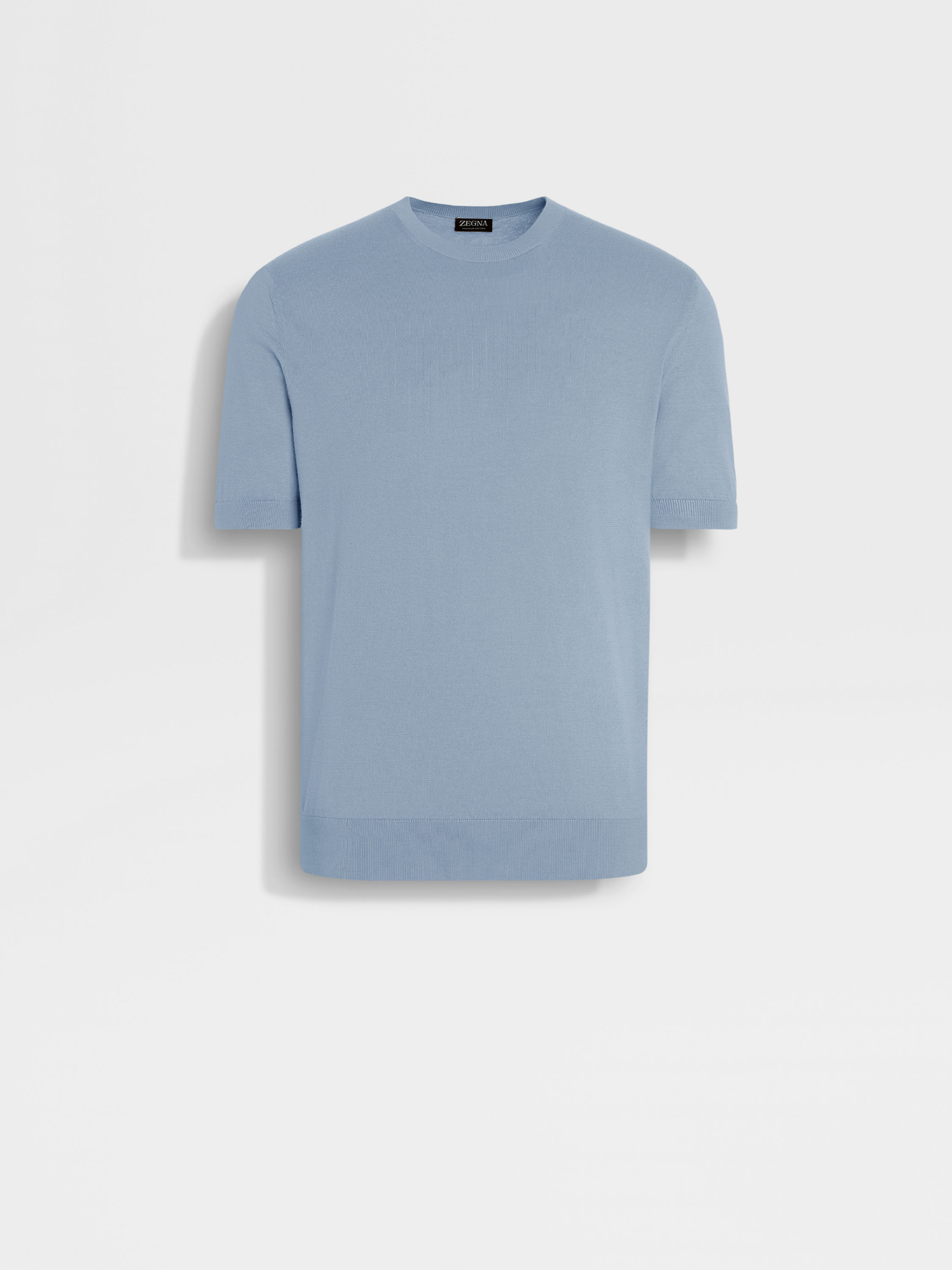 Light Blue Mélange Premium Cotton T-shirt Product detail photo #1
