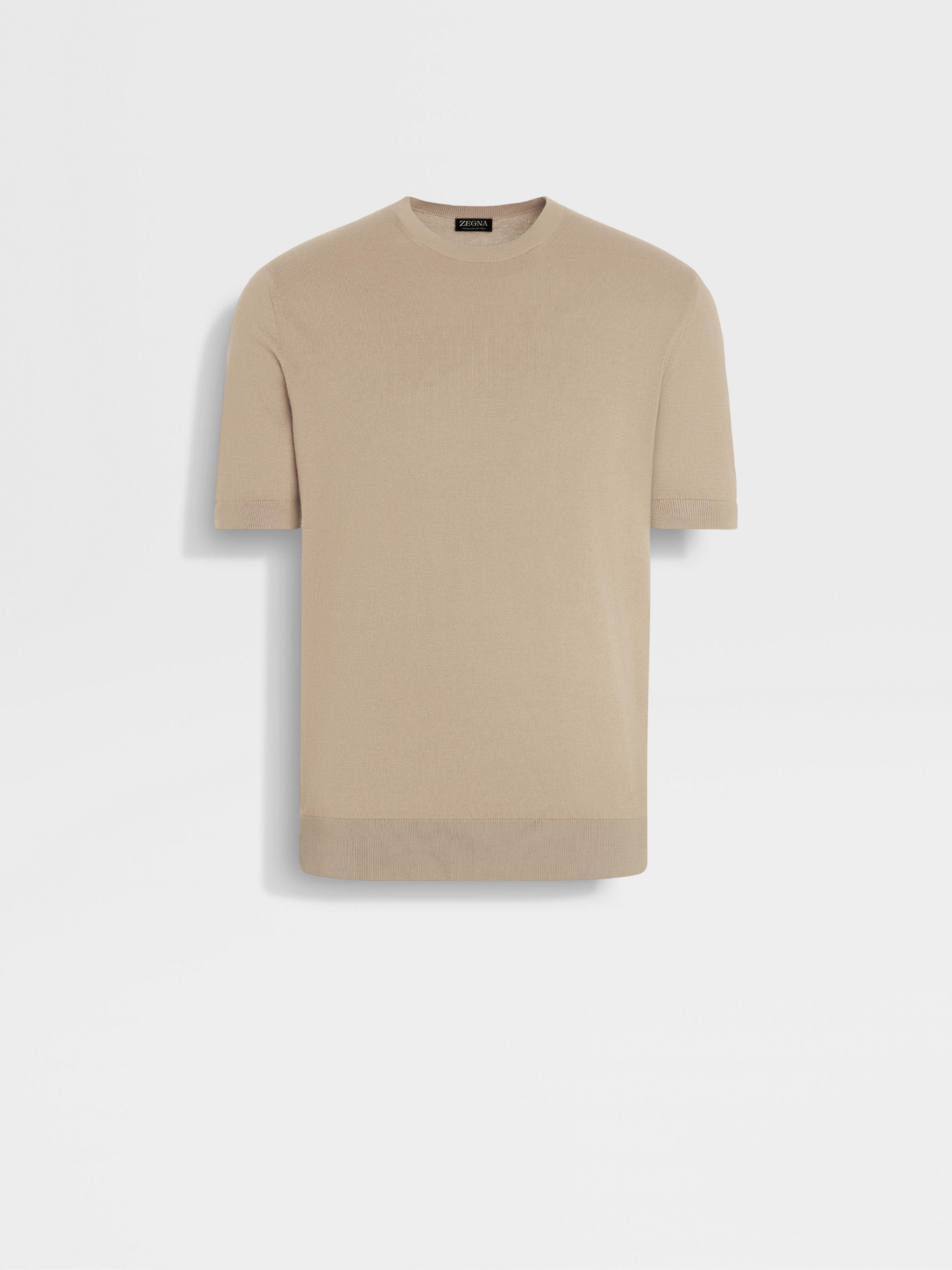 Light Taupe Mélange Premium Cotton T-shirt Main product photo