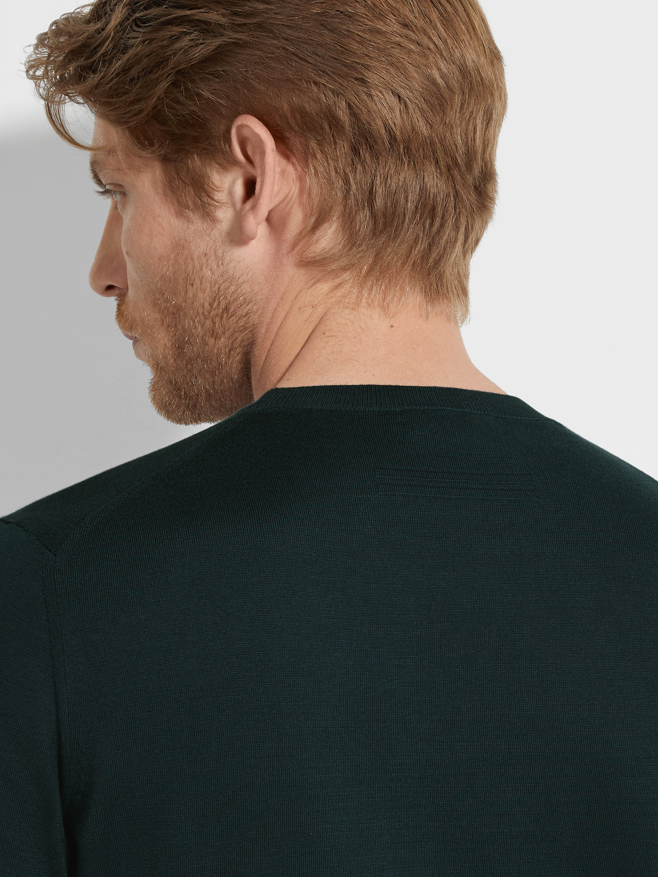 Dark Green Mélange Premium Cotton T-shirt Product detail photo #1
