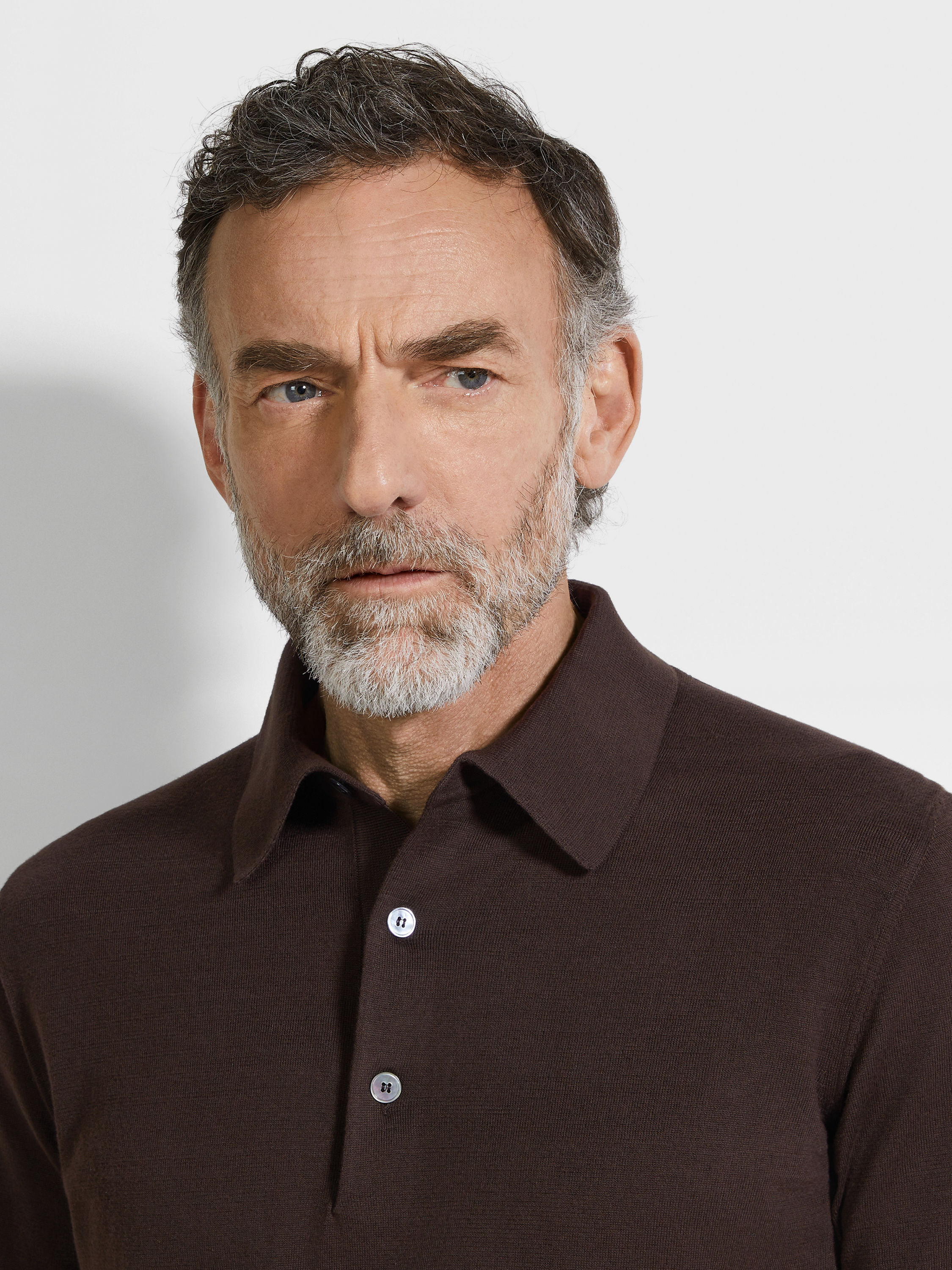 Polo en Premium Cotton Marrón Oscuro Mixto Foto #1 de detalle del producto