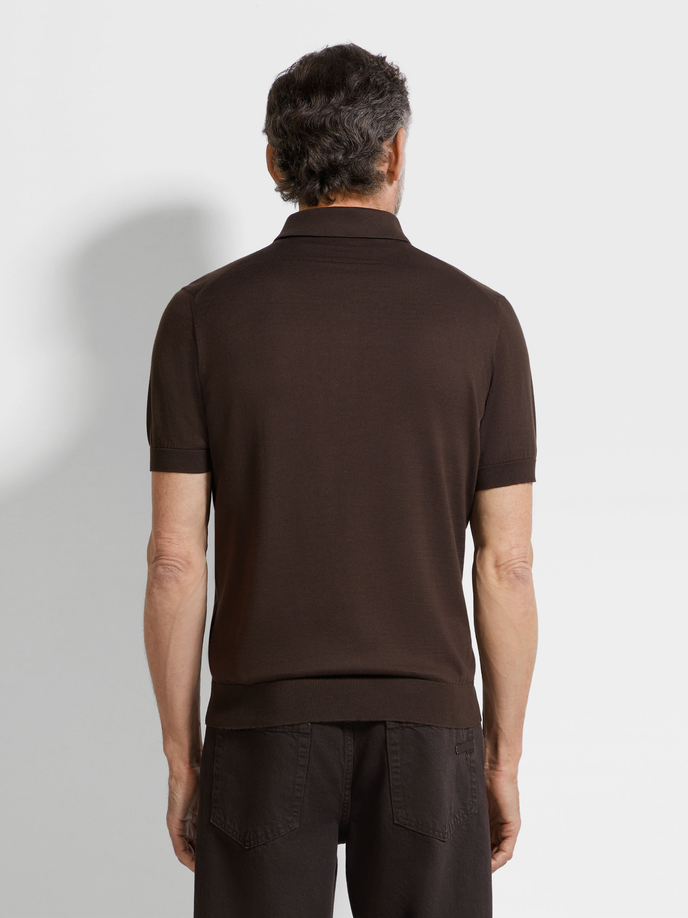 Polo en Premium Cotton Marrón Oscuro Mixto Foto #4 de detalle del producto