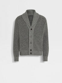 AM019 Ermenegildo Zegna　高級カシミヤ　カーディガン fragmented-stripes-cardigan-