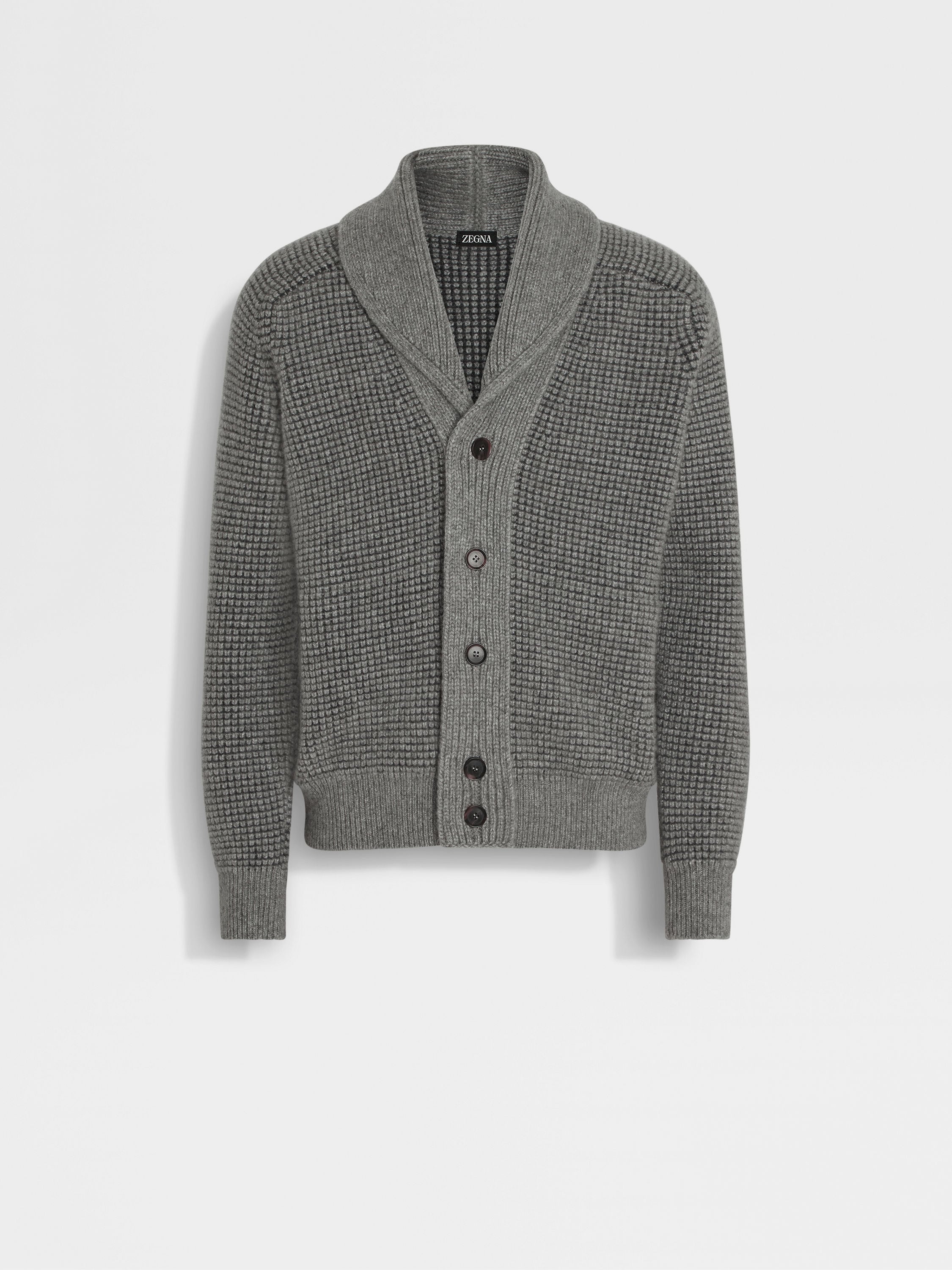 Grey Mélange Cashmere and Mohair Cardigan Main product photo