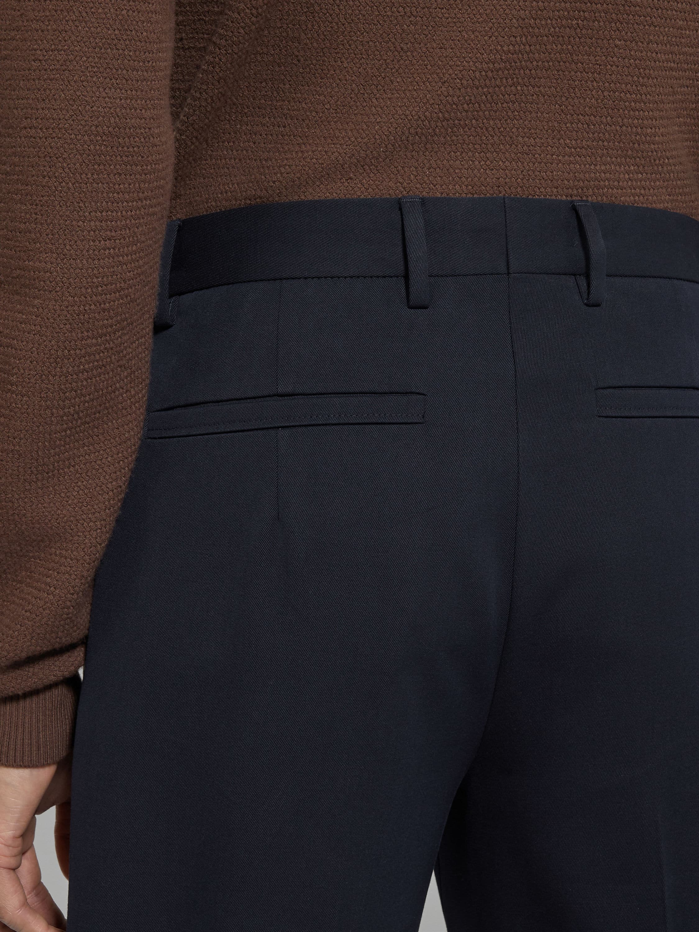 Navy Blue Cotton and Wool Pants Product detail photo #1