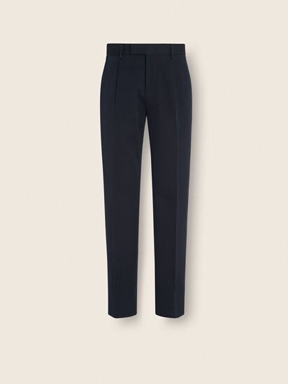Navy Blue Cotton and Wool Pants SS26 35527444 | Zegna JP