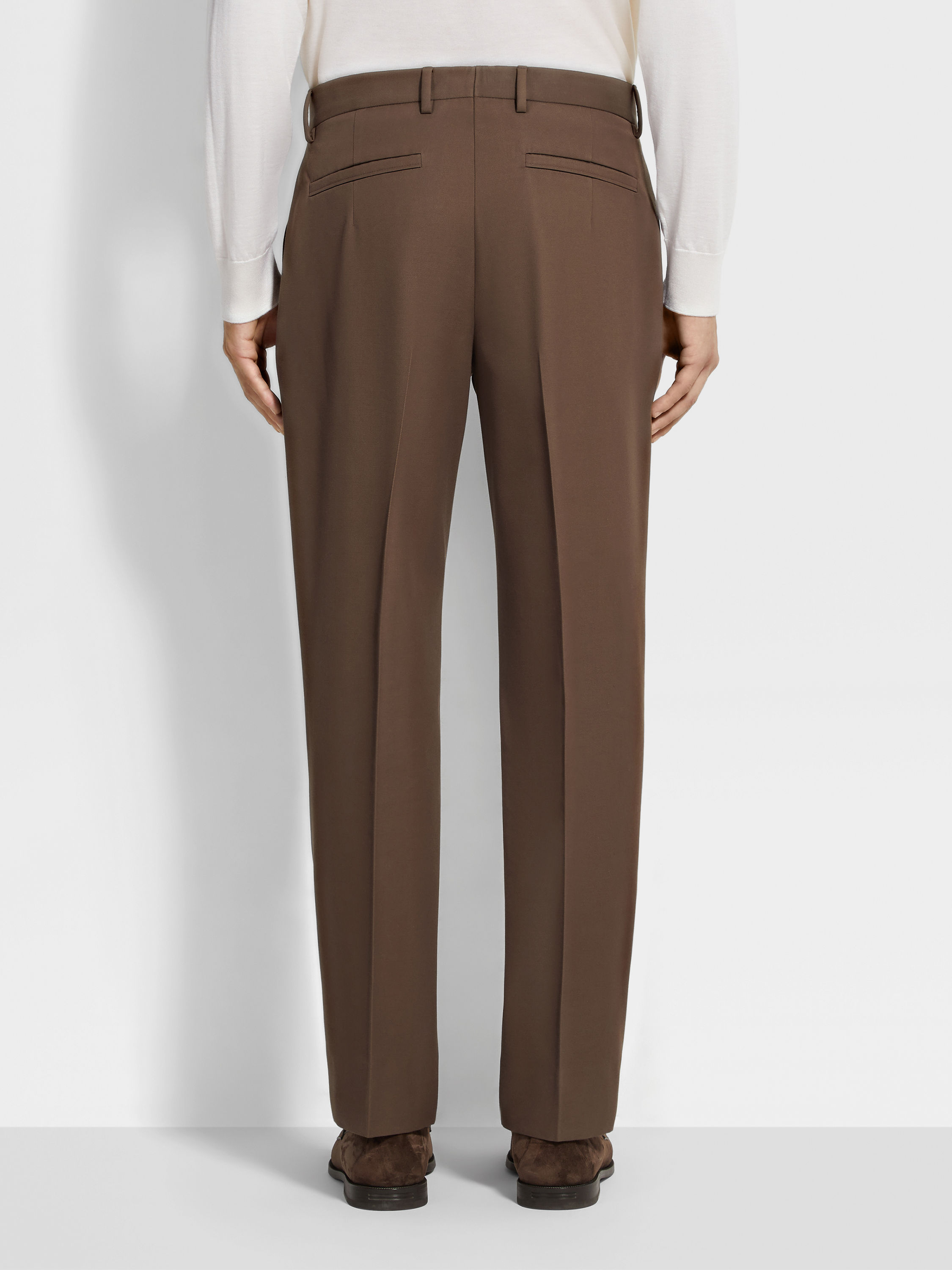 Brown Cotton and Wool Pants Product detail photo #5