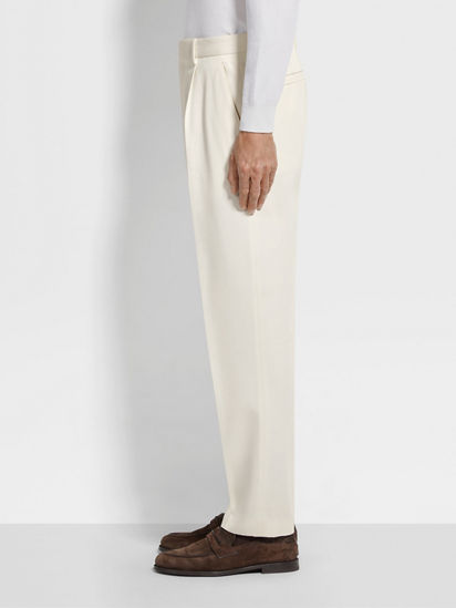 White Cotton and Wool Pants FW25 35527467 | Zegna SK