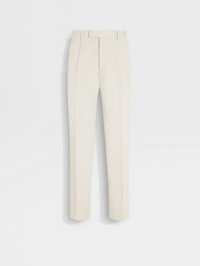 ホワイト コットン&ウール混紡パンツ SS26 35527467 | Zegna JP
