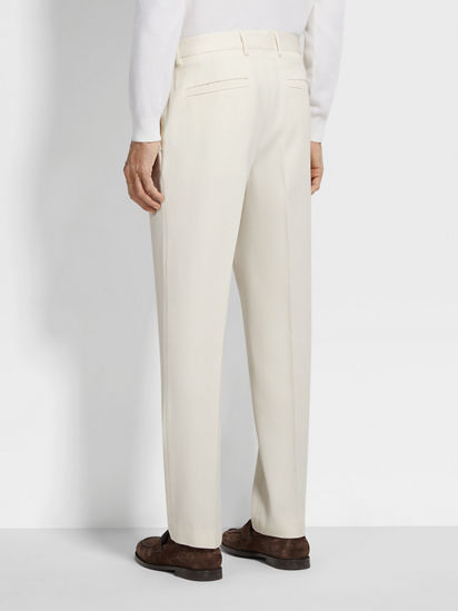 ホワイト コットン&ウール混紡パンツ SS26 35527467 | Zegna JP