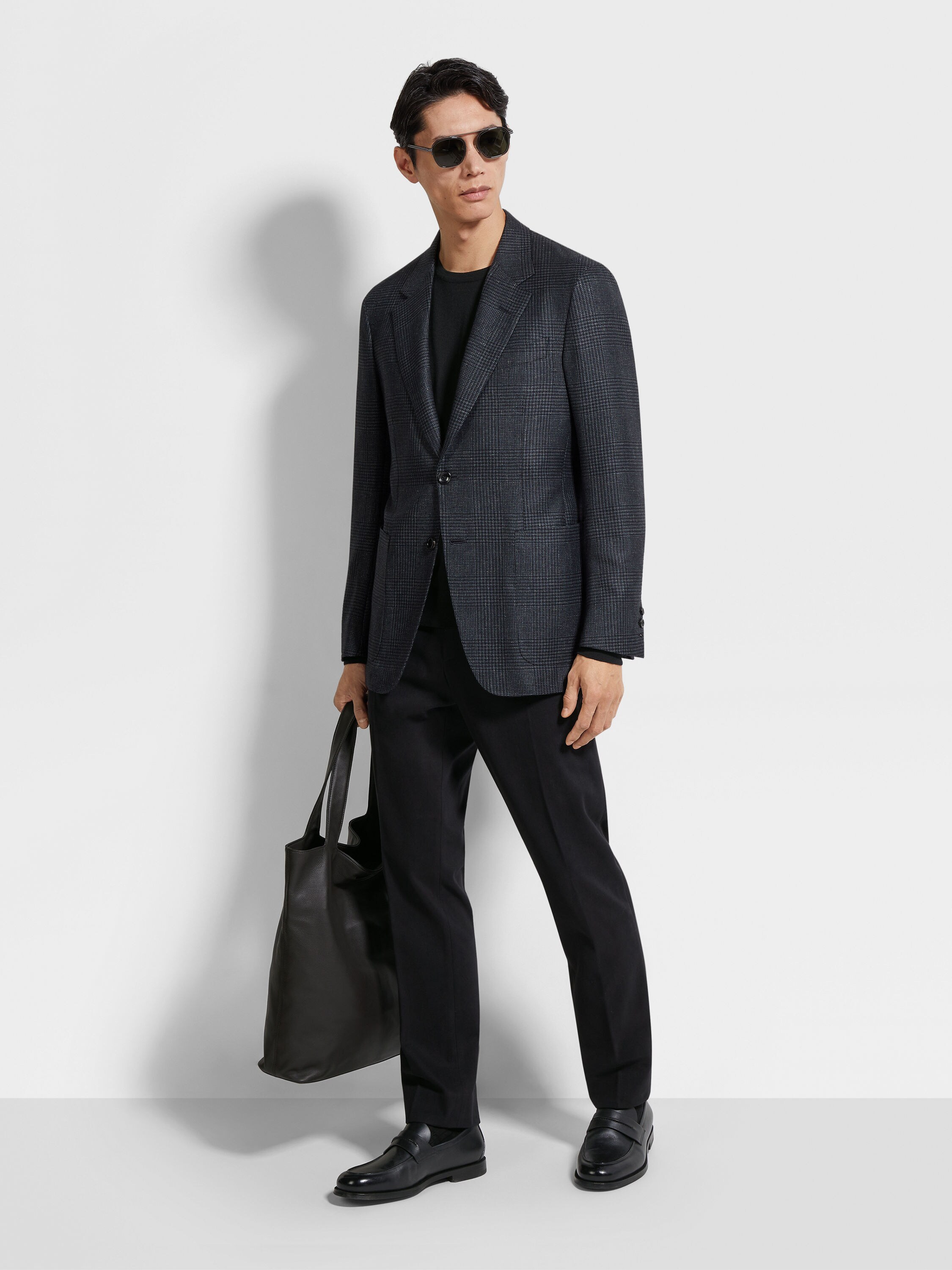 Black Cotton and Cashmere Pants Product detail photo #2