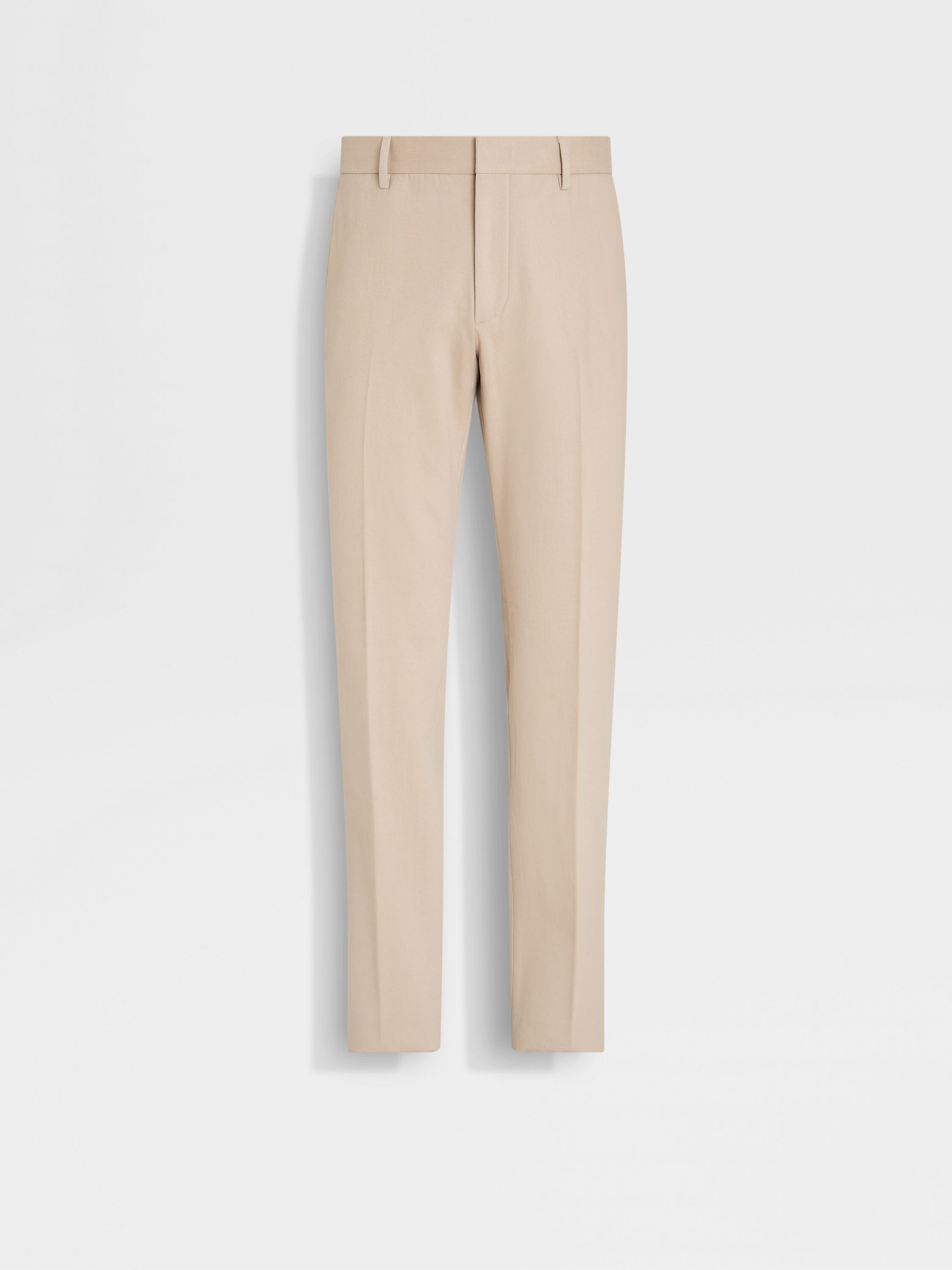 Light Taupe Cotton and Cashmere Pants Product detail photo #1