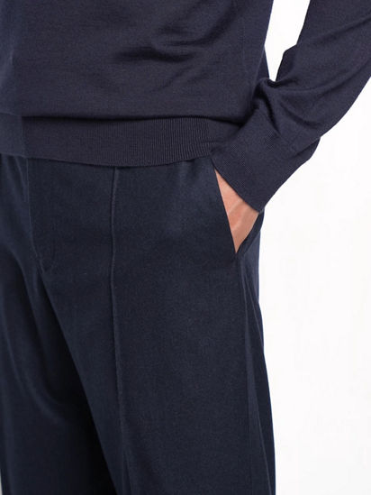 Navy Blue 15milmil15 Wool Silk and Cashmere Pants FW25 35570606
